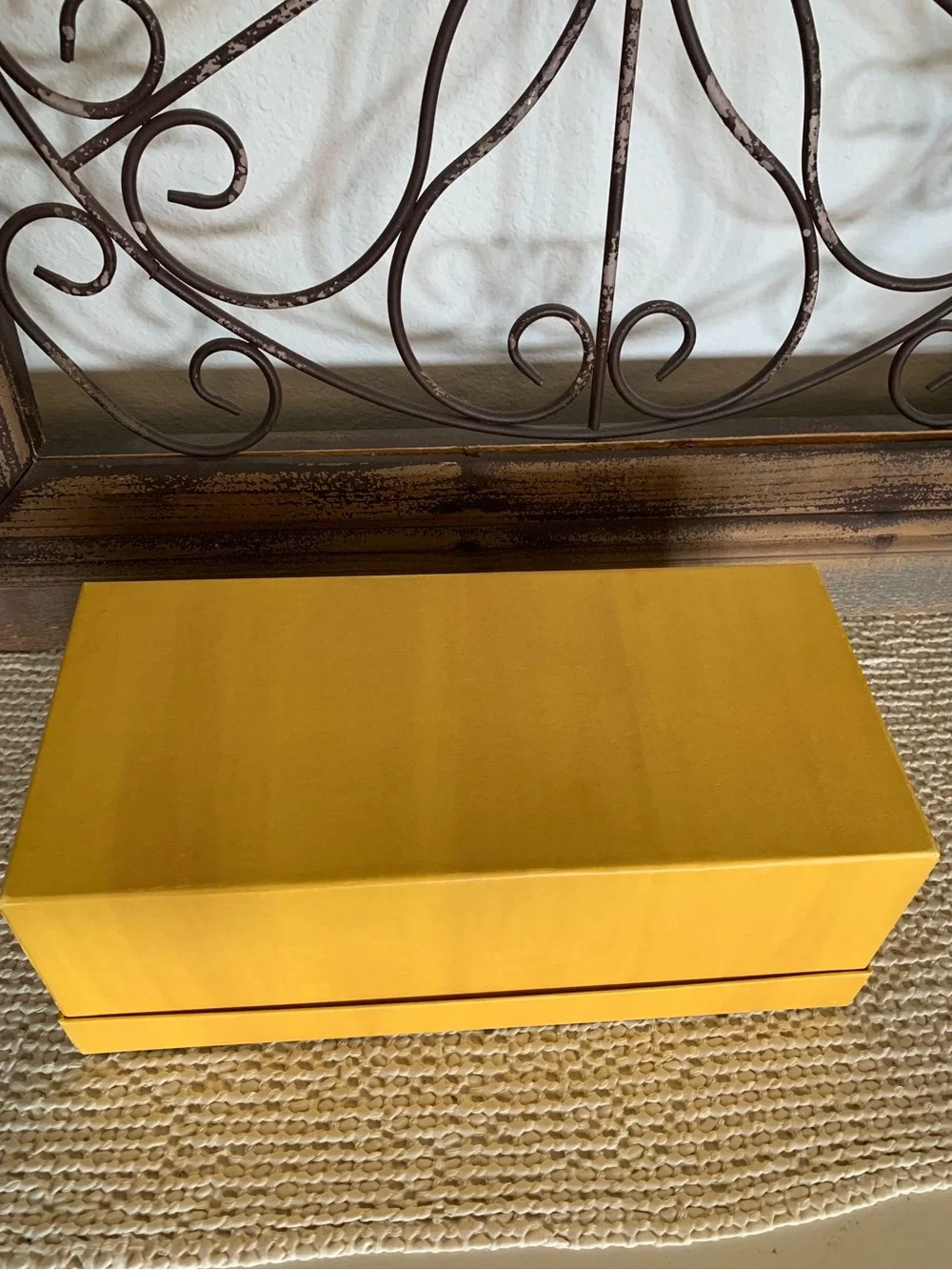 Authentic Fendi Roma Yellow Shoe Box (empty) Black Logo, Designer Closet Decor